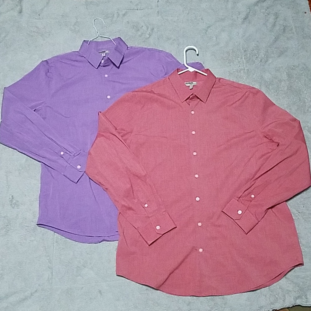 Express 1MX Fitted Mens Button Up [1 Red/1 Purple]